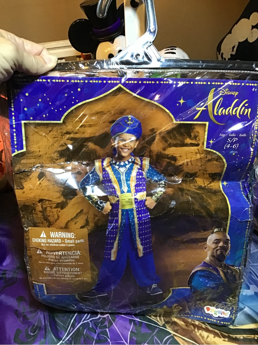 Disney aladdin genie one piece child costume size small 4-6